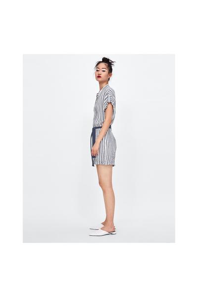 Image 3 of STRIPED JUMPSUIT WITH BELT from Zara