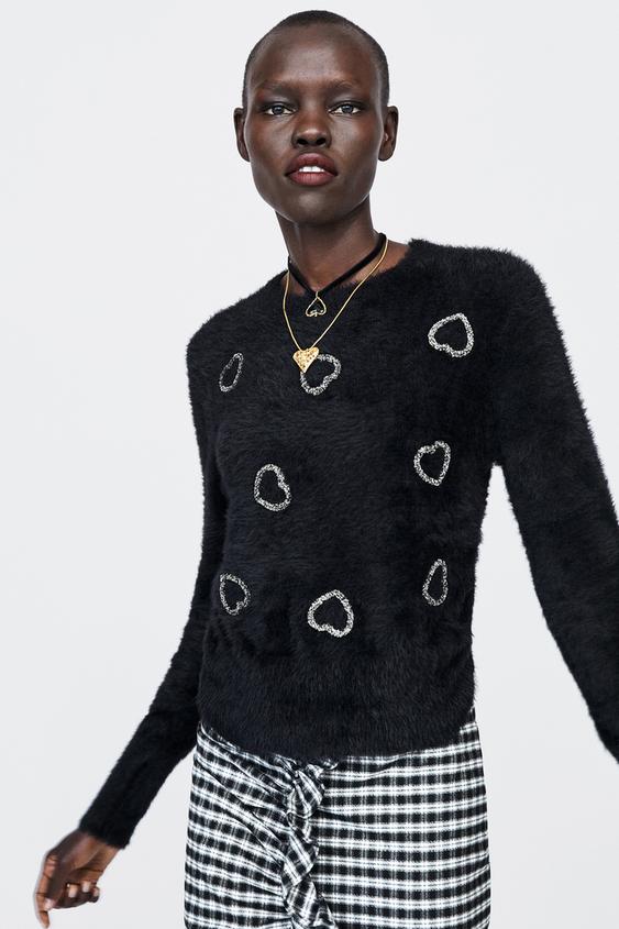 Image 2 of GEMSTONE BEADED SWEATER from Zara