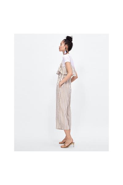 Image 3 of STRIPED CULOTTE JUMPSUIT from Zara