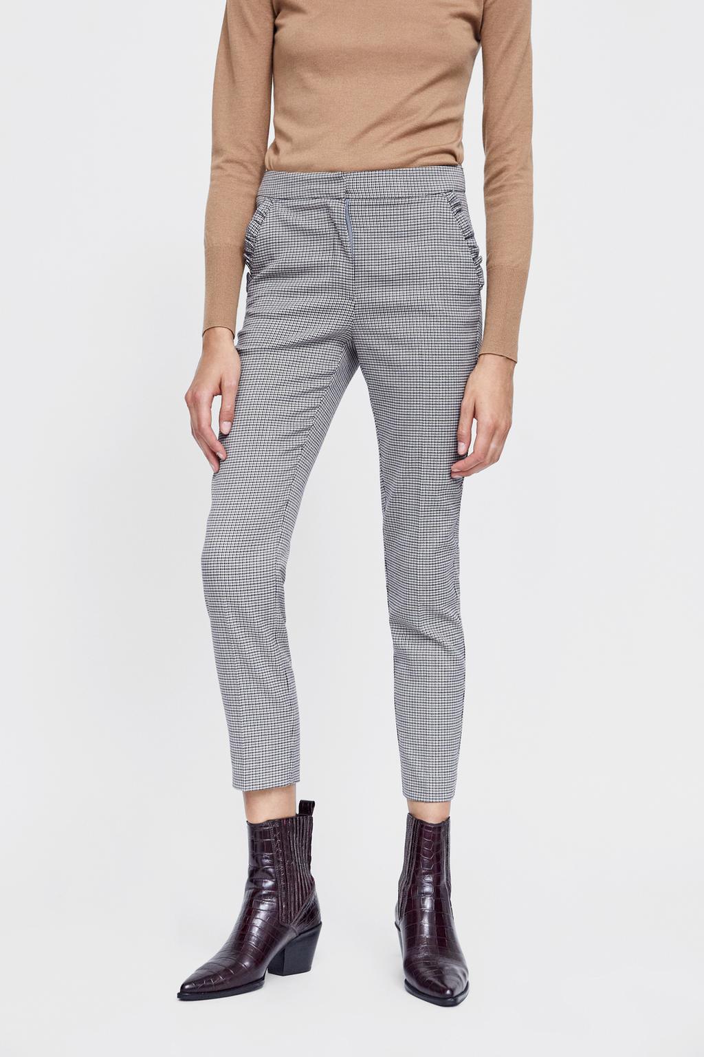 Imagen 2 de PANTALÃN CUADROS VOLANTE BOLSILLO de Zara