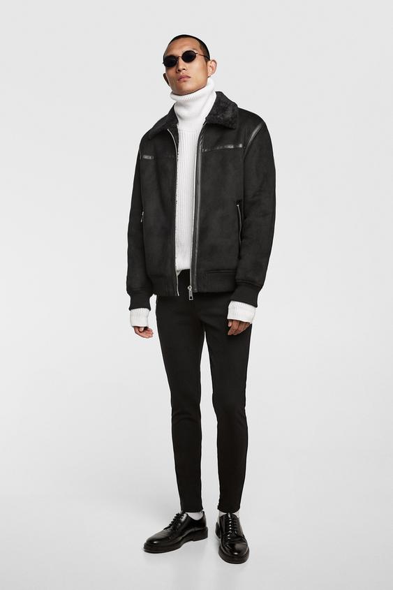 Men S Faux Leather Jackets New Collection Zara India Double Sided Jacket