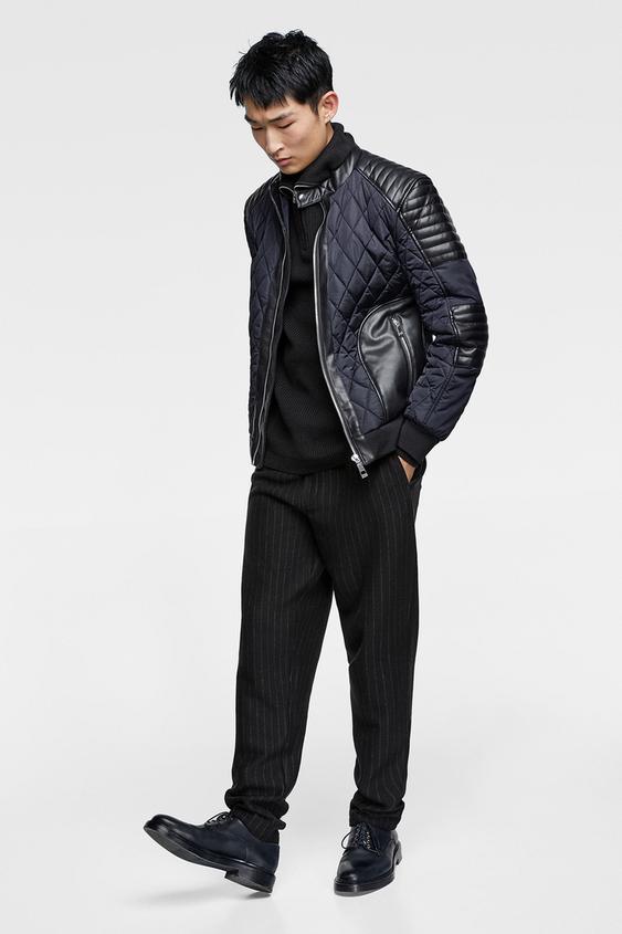 Quilted Biker Jacket Puffers Jackets Man Zara India Image 1 Of Quilted Biker Jacket From Zara
