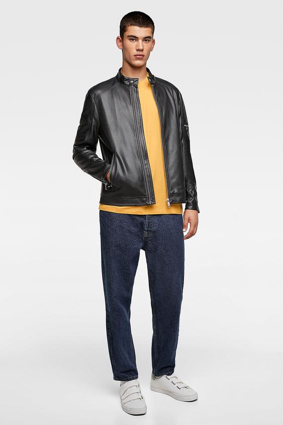 Faux Leather Jacket Jackets Basics Man Zara United Kingdom Image 1 Of Faux Leather Jacket From Zara