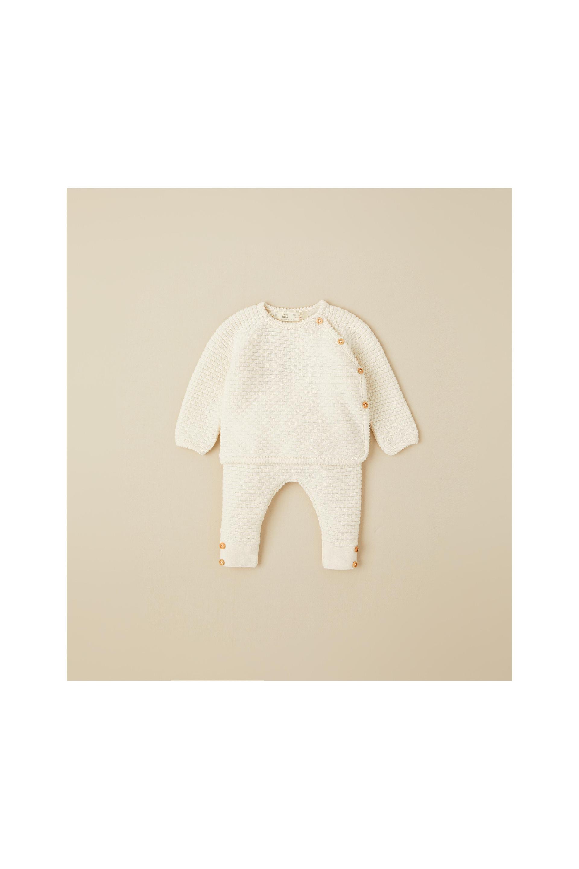 Image 1 of SILK COTTON SWEATER AND PANTS SET from Zara