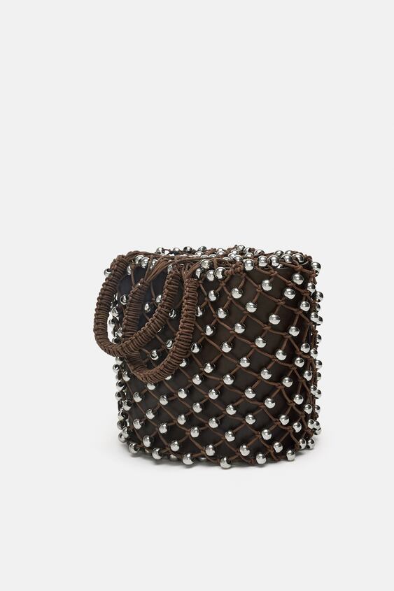 Image 3 of STUDDED MESH TOTE BAG from Zara