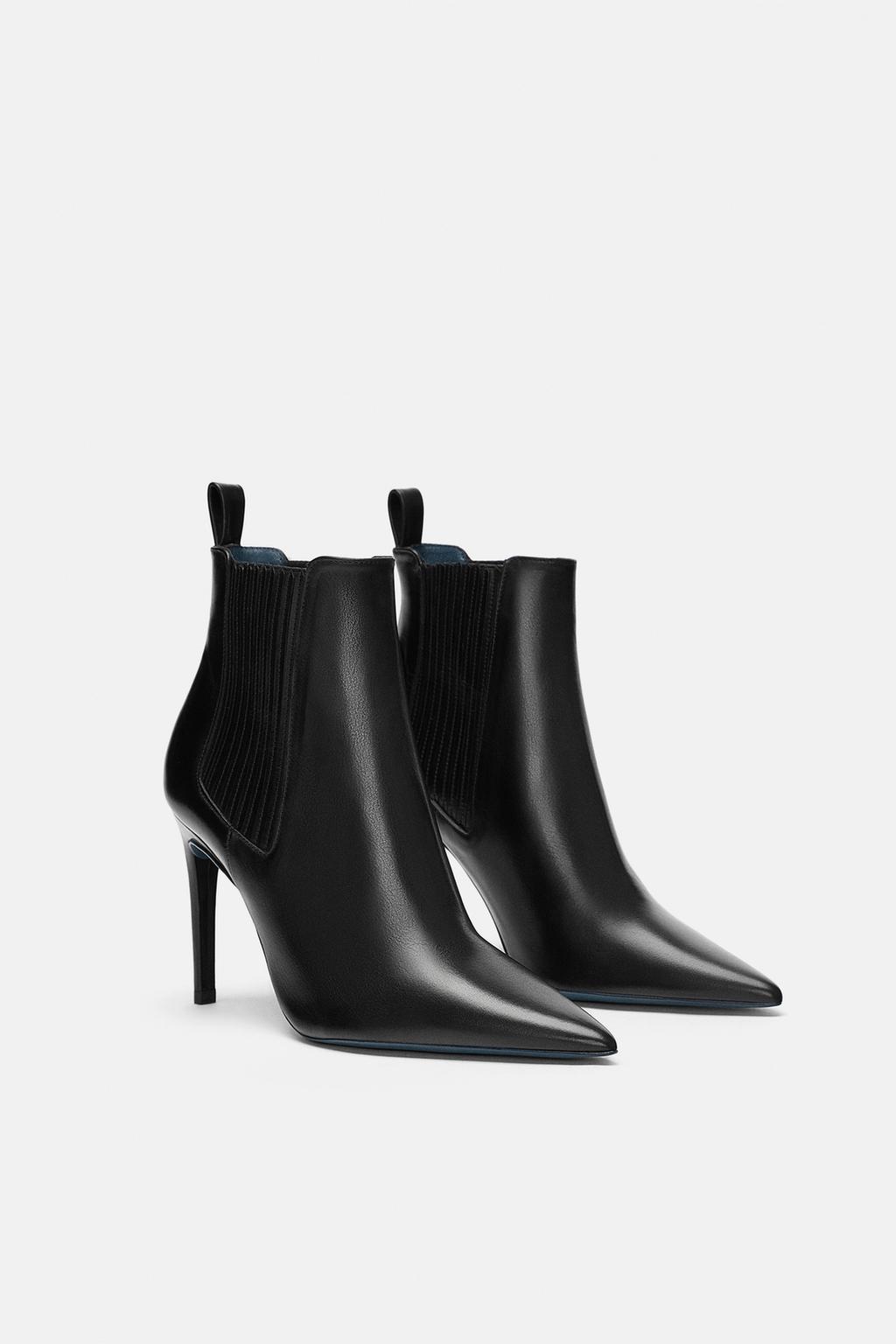 Image 1 of LEATHER HIGH-HEEL ANKLE BOOT from Zara