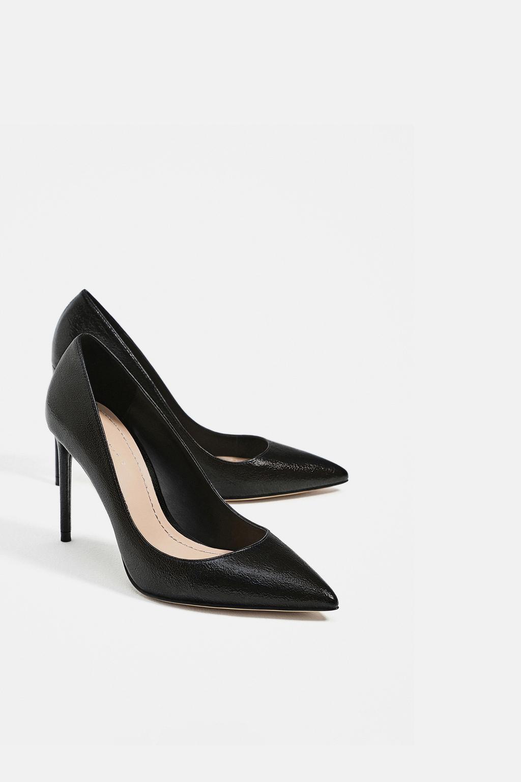 Image 1 of BLACK METALLIC PUMPS from Zara