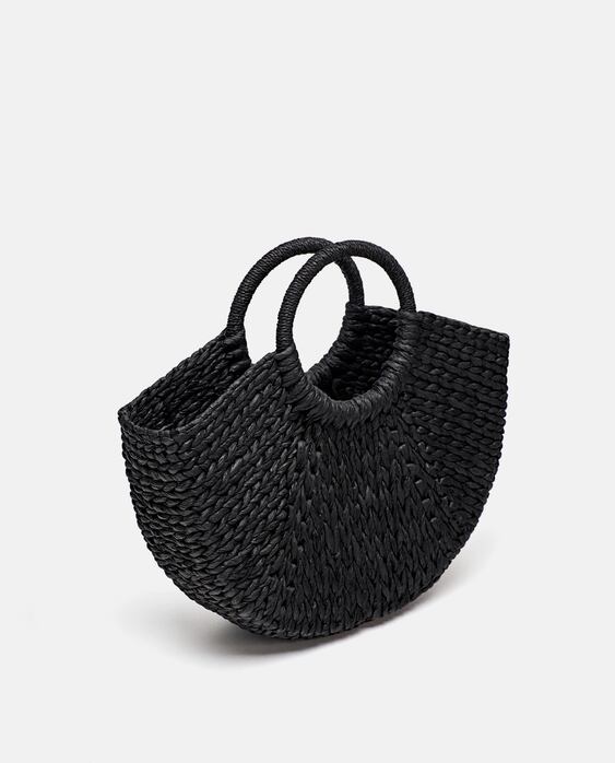 Image 3 of STRAW BAG WITH ROUNDED HANDLES from Zara