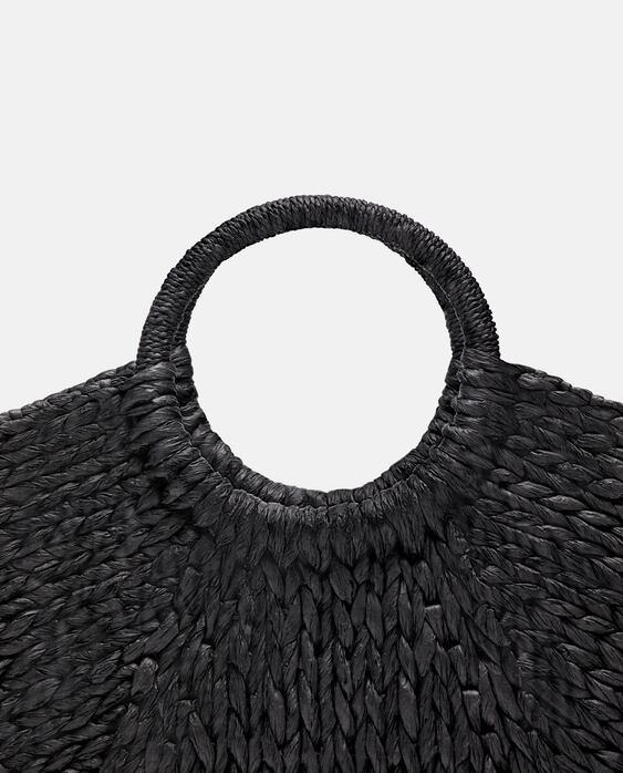 Image 5 of STRAW BAG WITH ROUNDED HANDLES from Zara