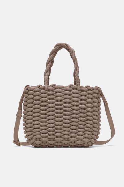 Women S Handbags New Collection Online Zara United Kingdom Braided Rope Tote Available In More Colours