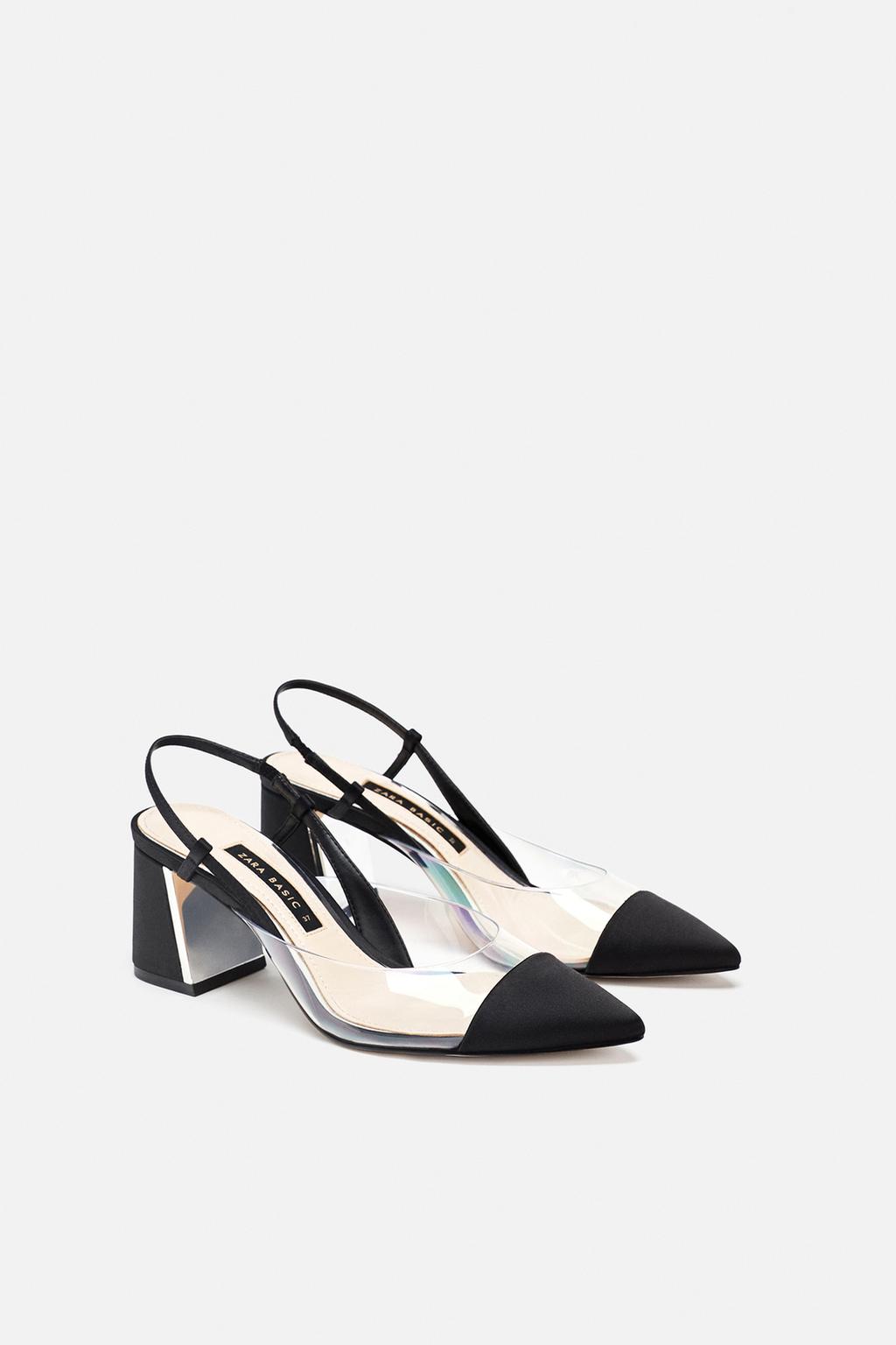 Image 1 of HEELED SLINGBACK VINYL SHOE from Zara