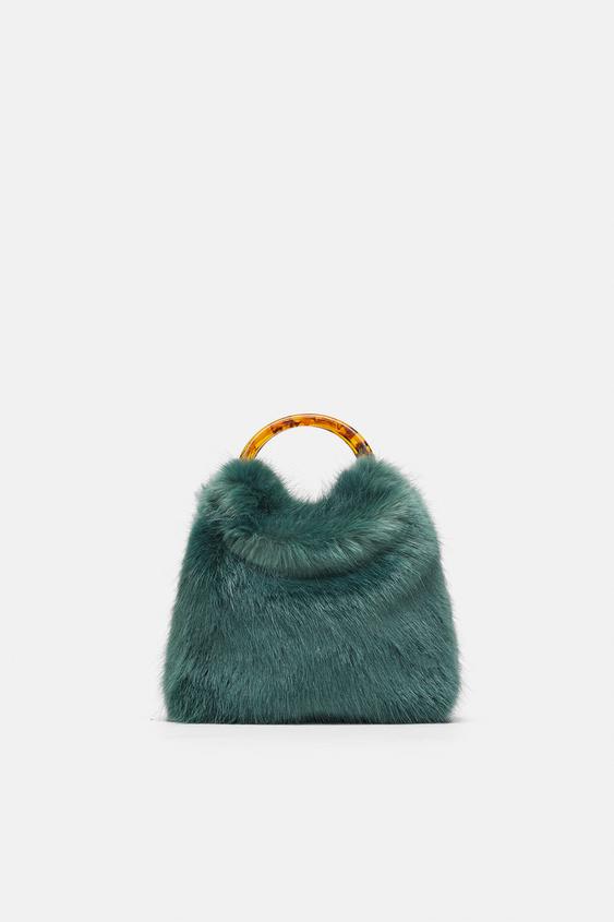 Faux Fur Mini Bucket Bag Handbags Bags Woman Zara Malaysia Image 2 Of Faux Fur Mini Bucket Bag From Zara