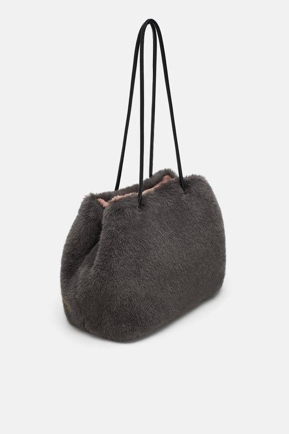 Reversible Faux Fur Bucket Bag Zara United Kingdom Image 1 Of Reversible Faux Fur Bucket Bag From Zara