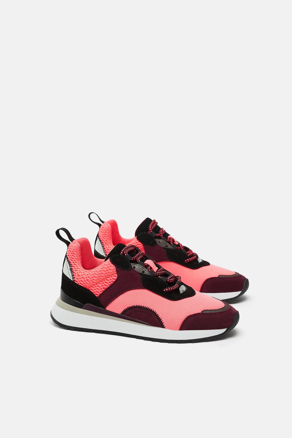 Image 3 of CONTRASTING FLUORESCENT SNEAKERS from Zara