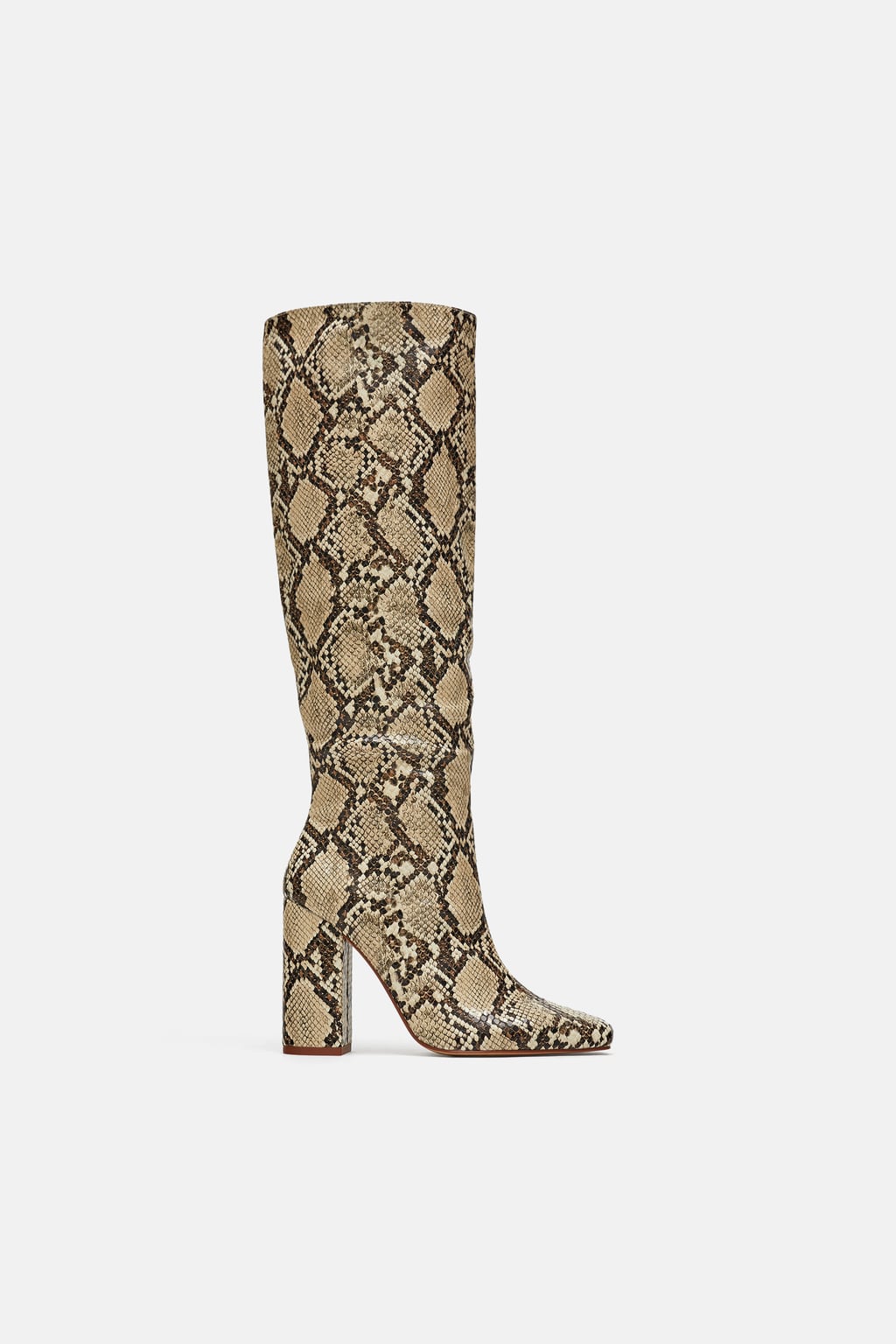 Image 2 of SNAKESKIN PRINT HEELED BOOTS from Zara