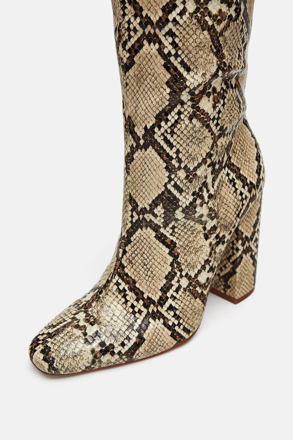 Image 4 of SNAKESKIN PRINT HEELED BOOTS from Zara