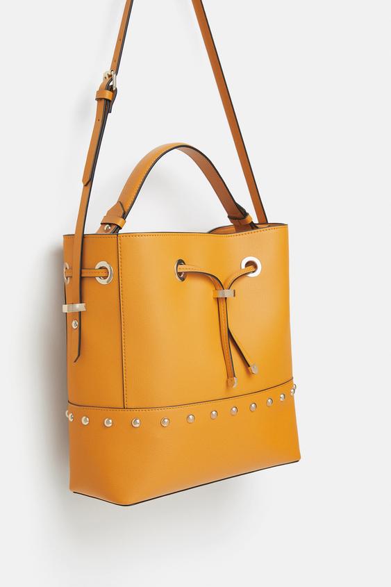 Studded Bucket Bag Special Prices Woman Zara United States Image 1 Of Studded Bucket Bag From Zara