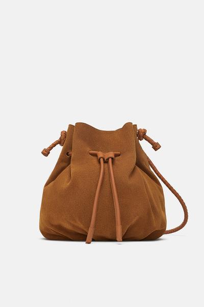 Women S Crossbody Bags Online Zara United States Leather Bucket Bag