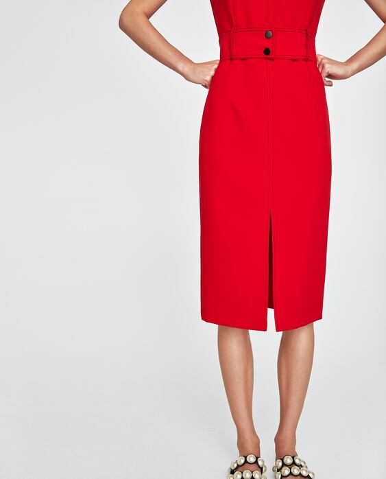 Image 6 of DRESS WITH CONTRASTING TOPSTITCHING from Zara
