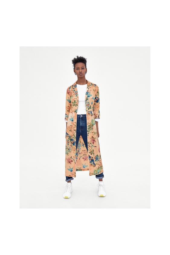 Imagen 1 de VESTIDO ESTAMPADO BOTONES Y VIVOS de Zara