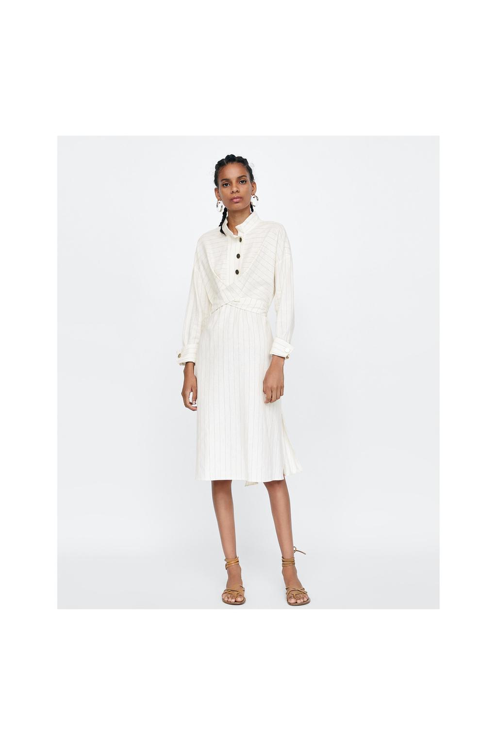 Striped Dress With Crossover Detail Collection Salt Lake Woman Image 1 Of Striped Dress With Crossover Detail From Zara