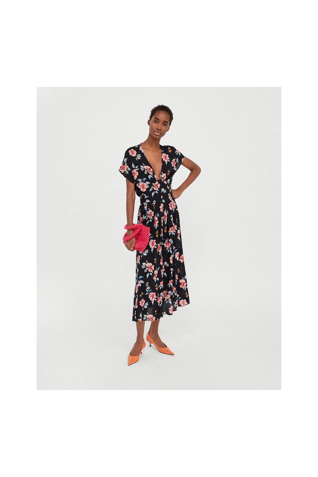 Long Printed Dress Shirt Dresses Woman Zara United Kingdom Image 1 Of Long Printed Dress From Zara