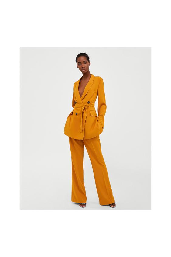 Image 1 of LONG BELTED JACKET from Zara