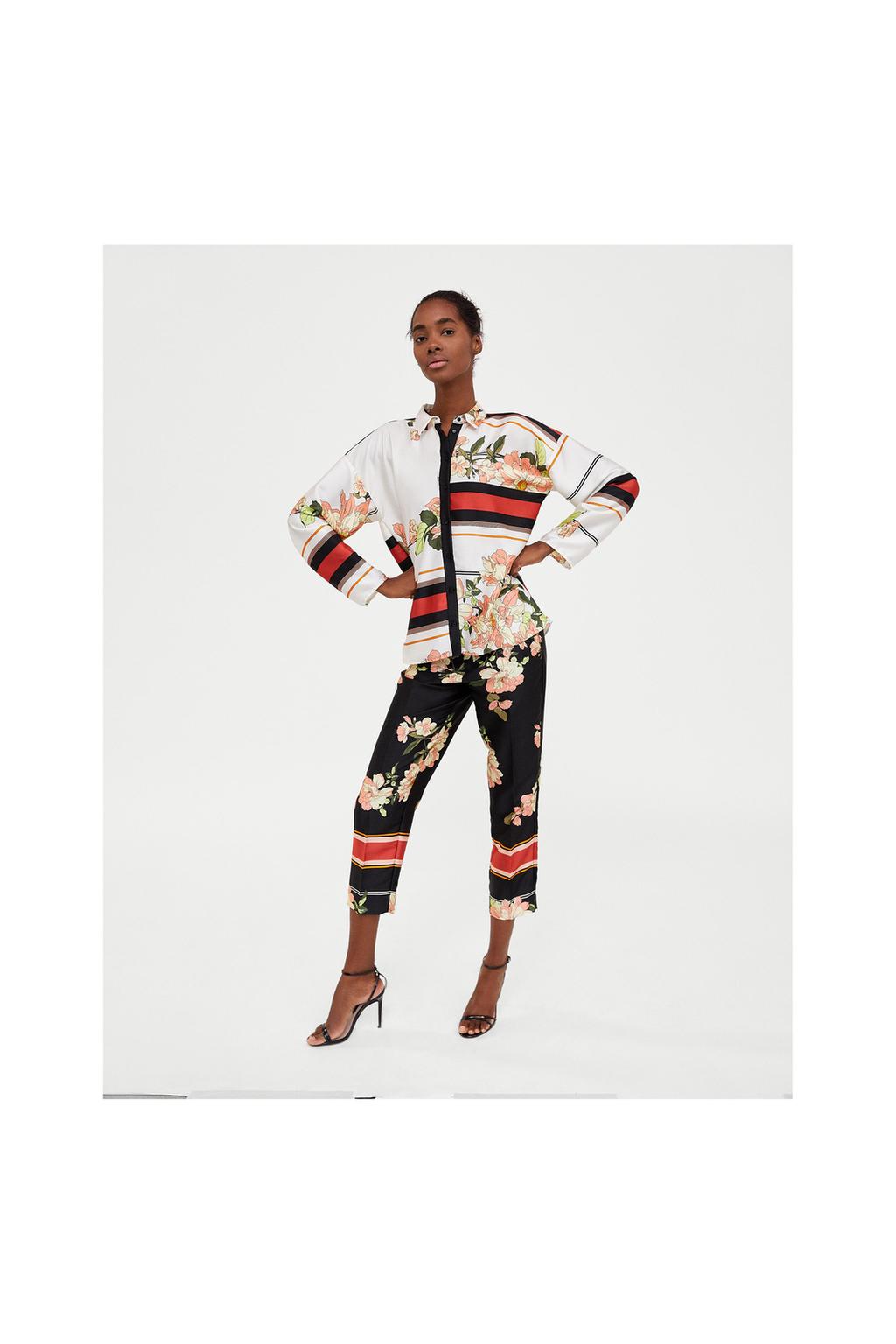 Image 1 of FLORAL TROUSERS from Zara