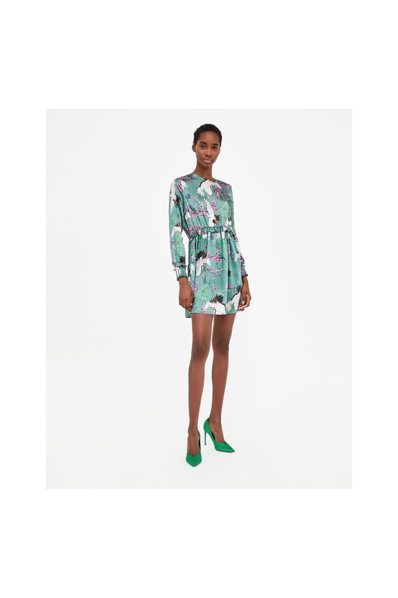 Imagen 1 de VESTIDO ESTAMPADO GARZAS de Zara