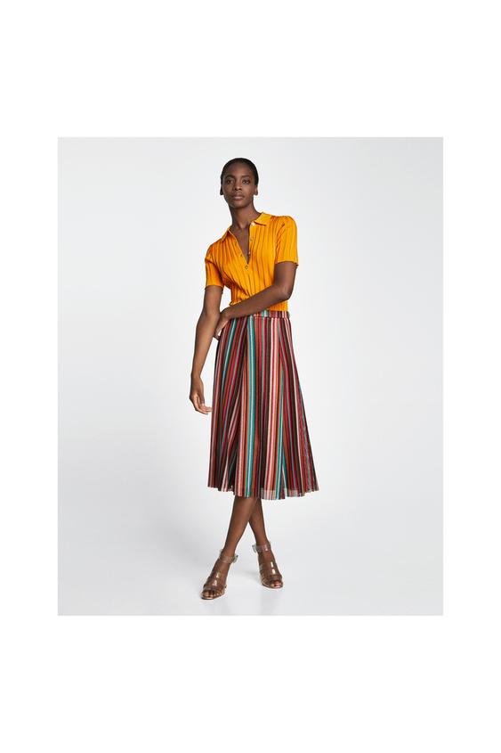 Imagen 1 de FALDA RAYAS MULTICOLOR de Zara