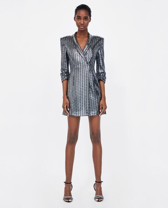 Image 1 of METALLIC BLAZER DRESS from Zara