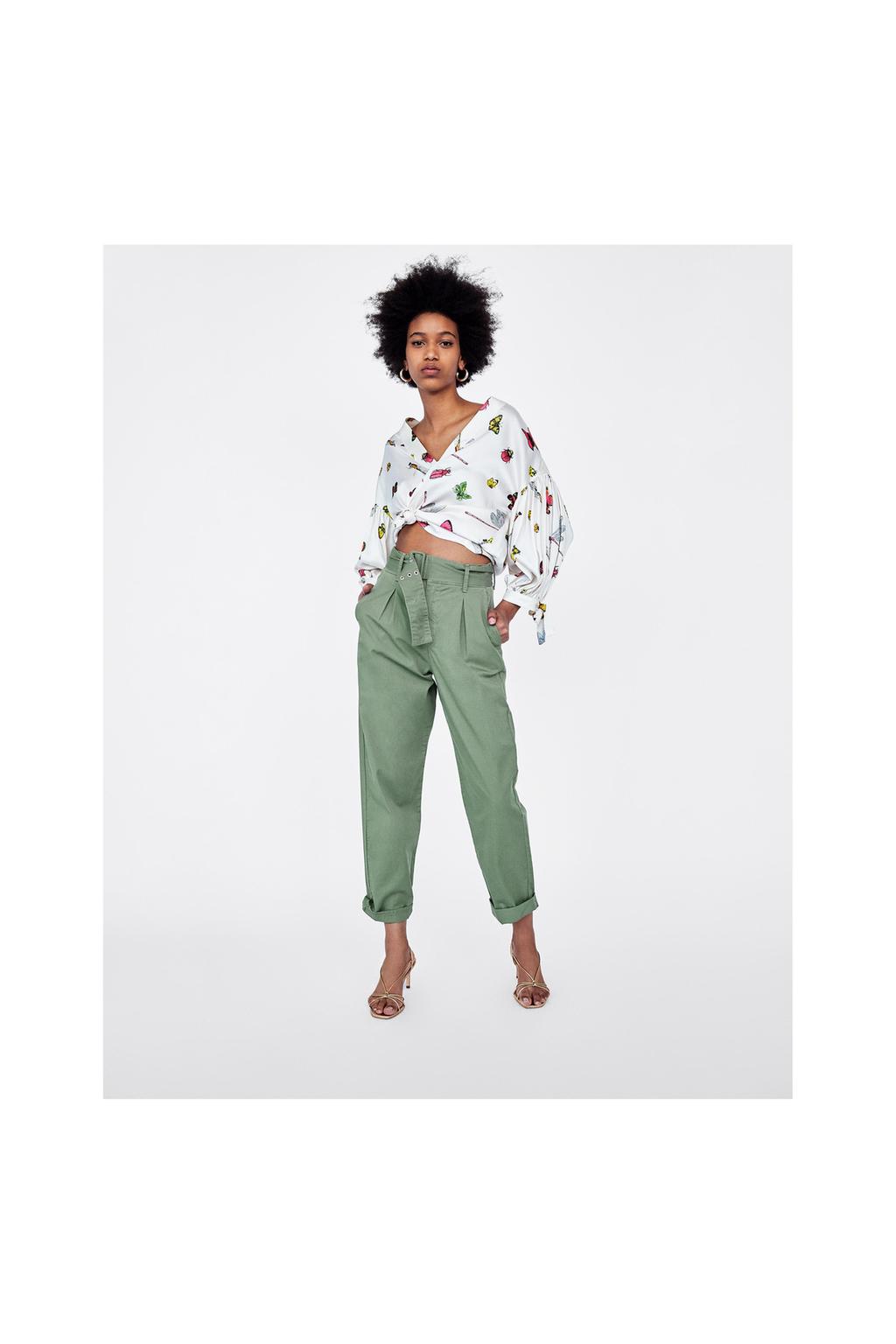 Image 1 of BLOUSE WITH INSECT PRINT from Zara