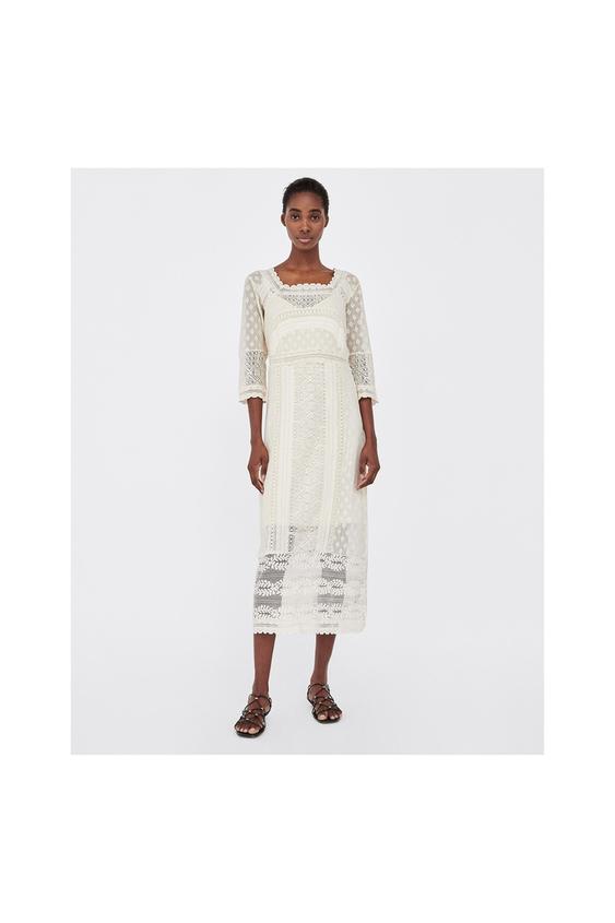 Image 1 of EMBROIDERED DRESS from Zara