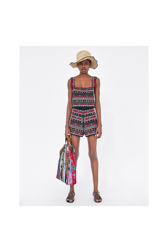 Image 1 of EMBROIDERED SHORTS from Zara