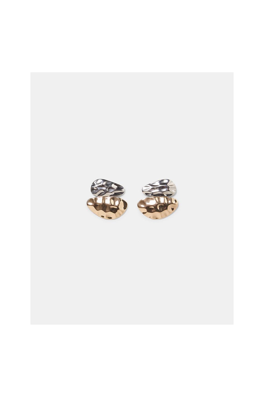 Contrasting Metal Earrings View All Accessories Woman Zara Image 1 Of Contrasting Metal Earrings From Zara