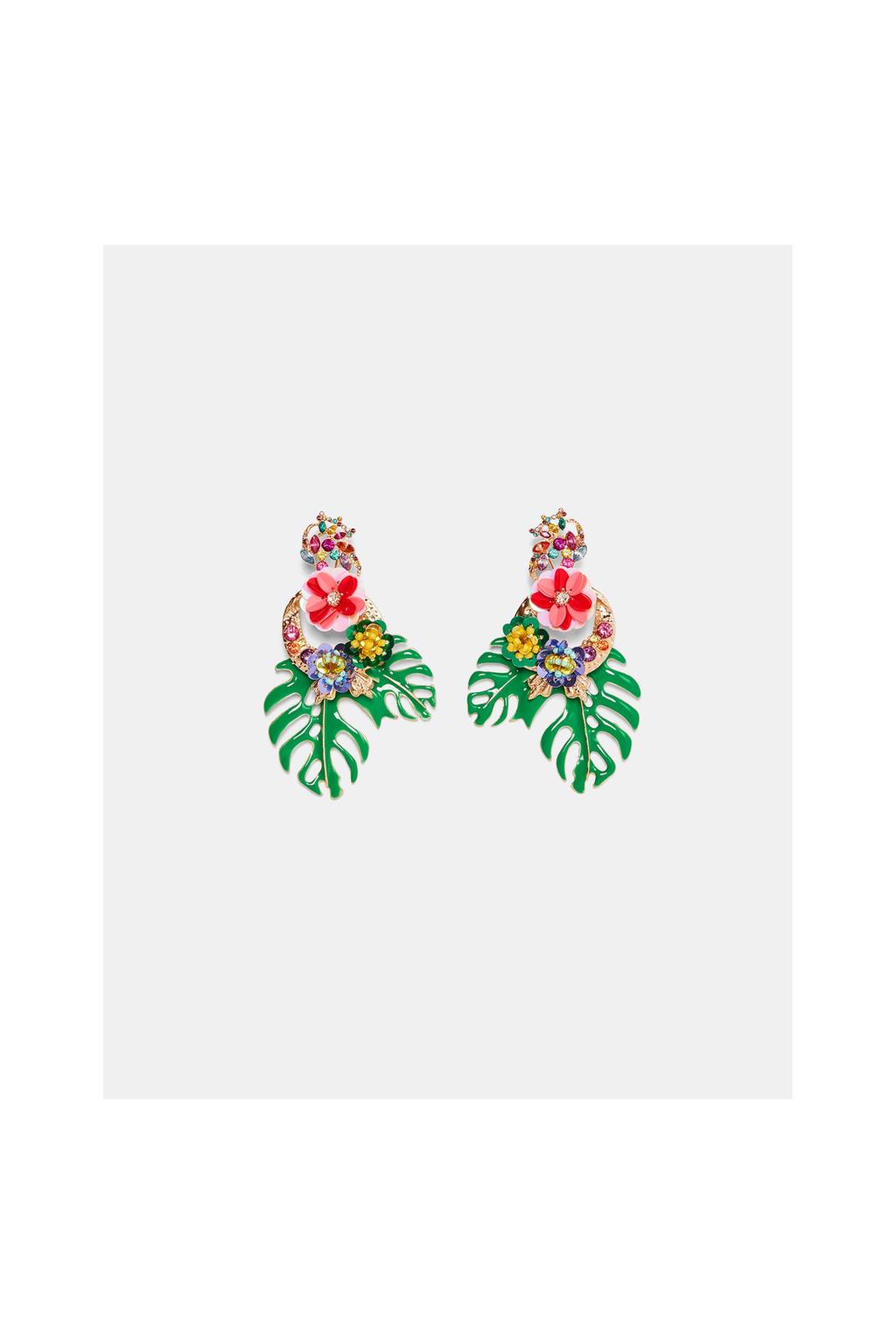 Flower And Leaf Earrings Jewelry Accessories Woman Zara Canada Image 1 Of Flower And Leaf Earrings From Zara