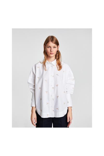 画像 2 の 刺繍ディテール入りシャツ ザラから