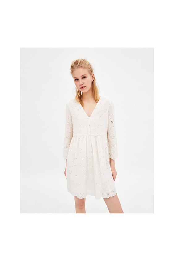 ZdjÄcie 1 SUKIENKA Z HAFTEM I WIÄZANIEM z Zara