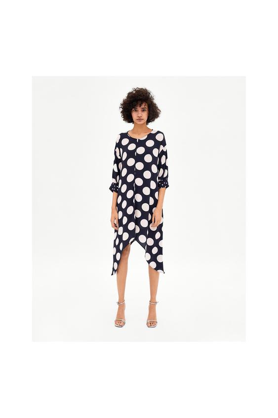 Imagen 1 de VESTIDO ASIMÉTRICO LUNARES de Zara
