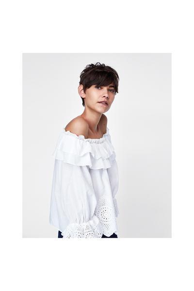 Image 7 of EMBROIDERED OFF-THE-SHOULDER TOP from Zara