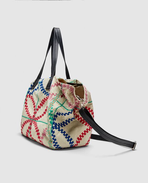 Image 5 of EMBROIDERED TOTE BAG from Zara