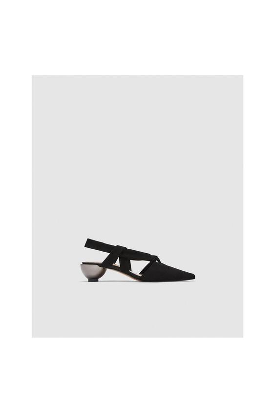 Zdjęcie 3 SKÓRZANE BUTY NA OKRĄGŁYM OBCASIE Z ODKRYTĄ PIĘTĄ z Zara