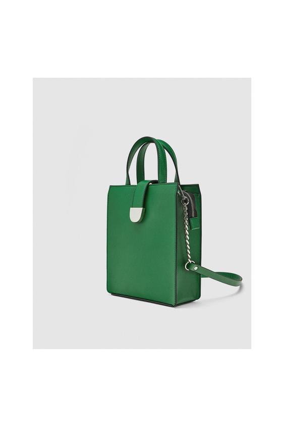 Image 4 of CITY BAG WITH METALLIC DETAIL from Zara