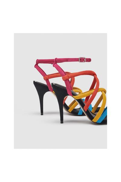 Image 3 of MULTICOLOURED LEATHER SANDALS from Zara
