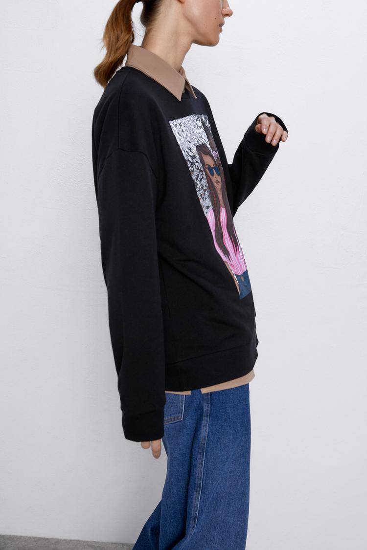 Girl Print Sweatshirt Zara Brasil