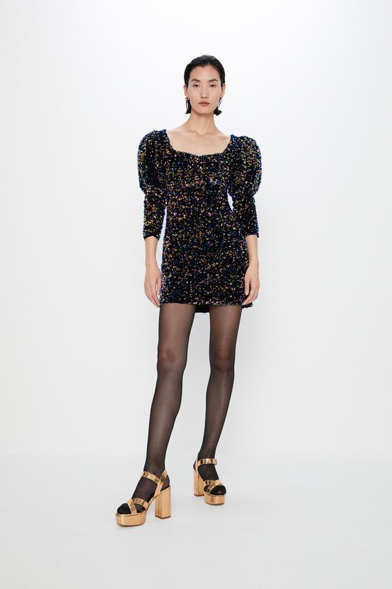 Robe En Velours à Paillettes