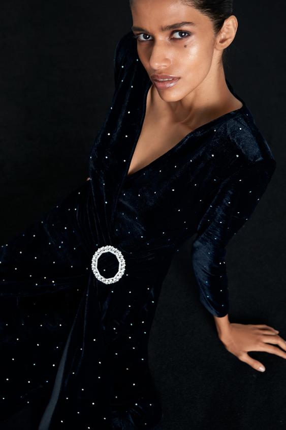 Image 3 of SHIMMERY VELVET DRESS from Zara