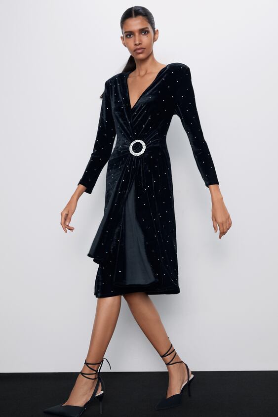 Image 4 of SHIMMERY VELVET DRESS from Zara