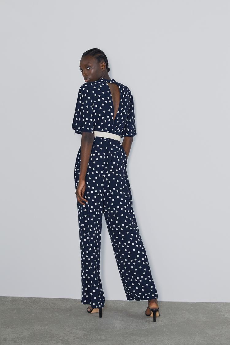 Belted Polka Dot Jumpsuit Zara Lebanon