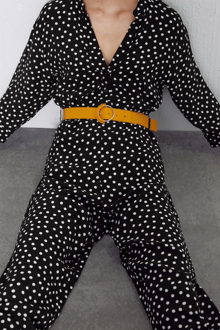Belted Polka Dot Jumpsuit Zara Iceland
